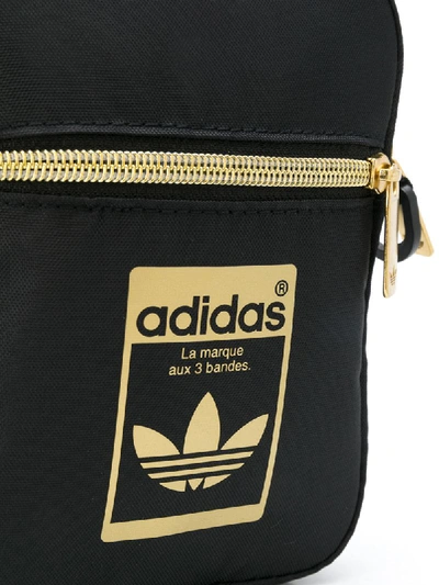 Shop Adidas Originals Logo Print Crossbody Bag In Black