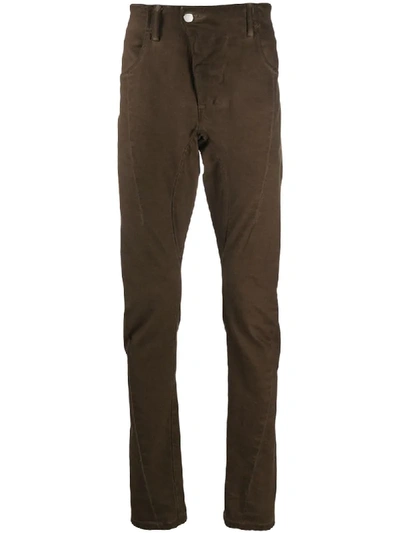 Shop Andrea Ya'aqov High-waisted Slim Fit Trousers In Brown