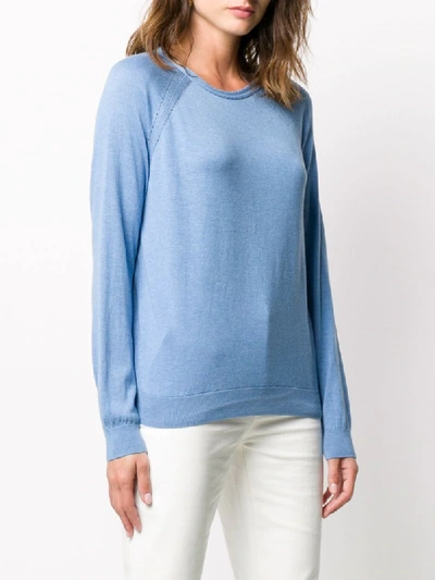 Shop Apc Long-sleeve Fitted Jumper In Blue
