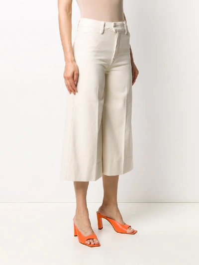 Shop Remain High-rise Cropped Wide-leg Jeans In White