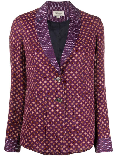 Shop Temperley London Cecilia Geometric Print Blazer In Purple