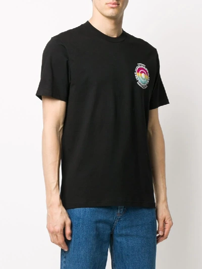 Shop Carhartt Logo Stamp T-shirt In Black