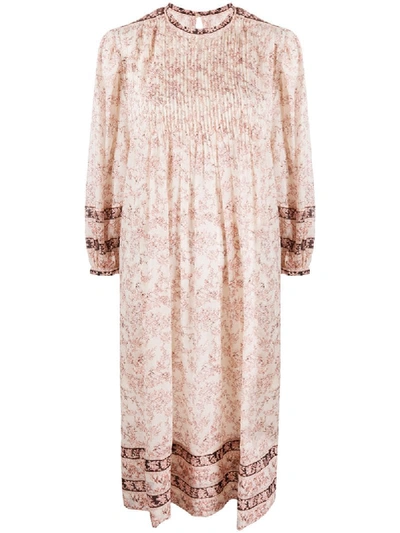 Shop Isabel Marant Étoile Floral-print Tunic Dress In Neutrals
