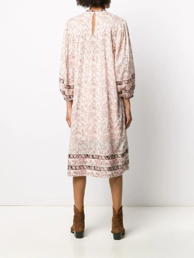 Isabel Marant Étoile Vanille Pintucked Floral-print Cotton-voile Midi Dress  In Pink | ModeSens