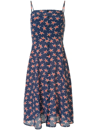 Shop Hvn Star Print Dress In Blue