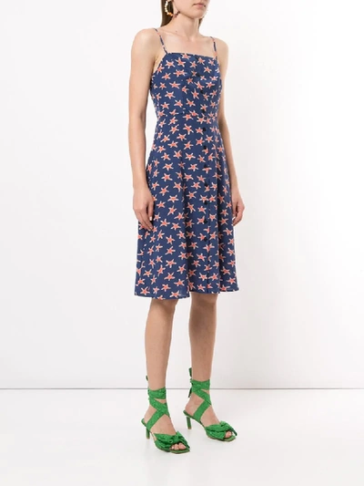 Shop Hvn Star Print Dress In Blue