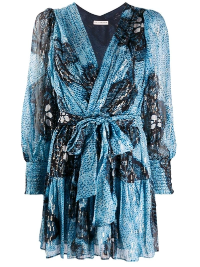 Shop Ulla Johnson Wrap Front Mini Dress In Blue