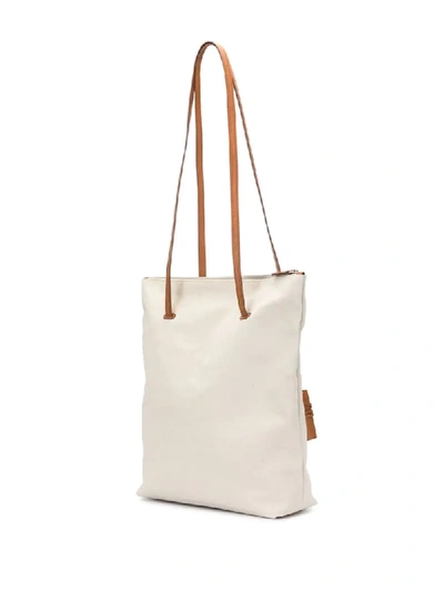 Shop Jil Sander Zipped Top Handle Tote Bag In Neutrals
