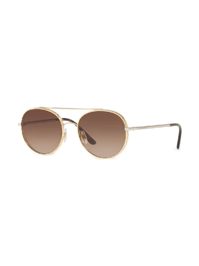 Shop Dolce & Gabbana Aviator-frame Sunglasses In Gold