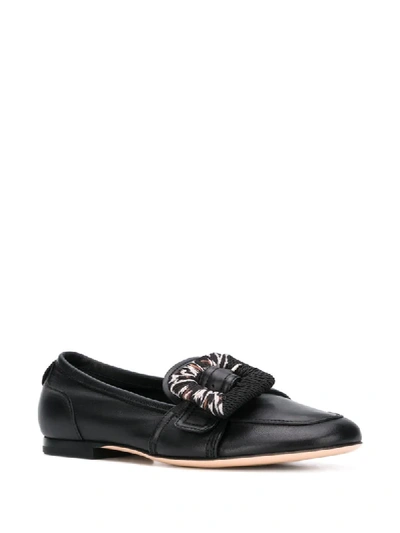 Shop Agl Attilio Giusti Leombruni Buckled Low Heel Loafers In Black