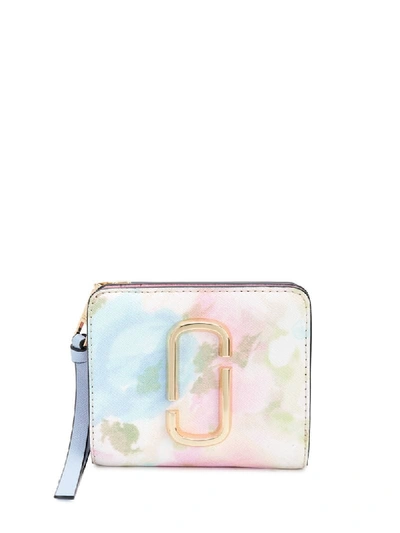 Shop Marc Jacobs The Watercolor Snapshot Mini Compact Wallet In White