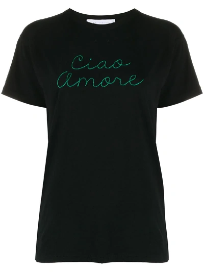 Shop Giada Benincasa Slogan Print T-shirt In Black