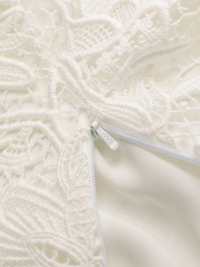 Shop Alexander Mcqueen Floral Lace Asymmetric Dress In White
