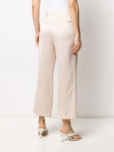 Shop Semicouture Aude Cropped Trousers In Neutrals