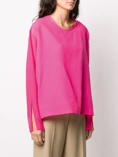 Shop Junya Watanabe Crew Neck Long-sleeved Top In Pink