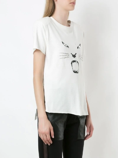 Shop Andrea Bogosian React Embellished Cat T-shirt In Neutrals