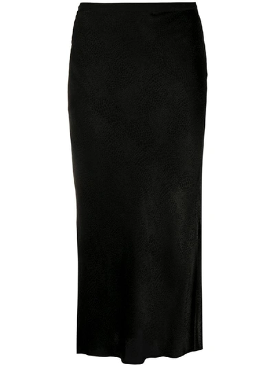 Shop Anine Bing Fitted Midi Skirt In Black