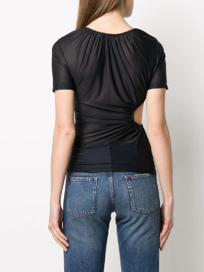 Shop Off-white Cutout Ruched Top In Black