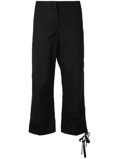 Shop N°21 Bow-detailed Cropped Trousers In Black