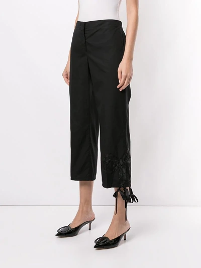 Shop N°21 Bow-detailed Cropped Trousers In Black