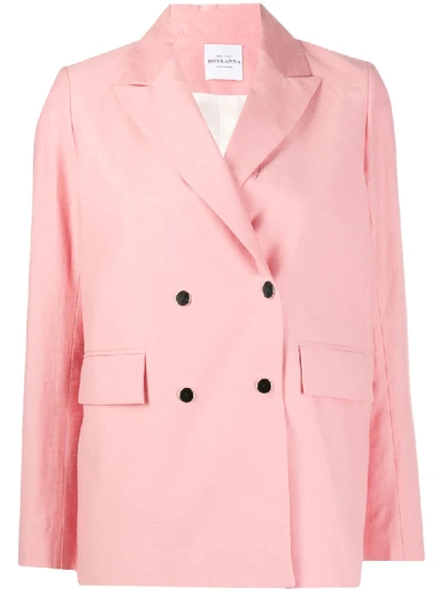 Shop Roseanna Hantempo Double Breasted Blazer In Pink