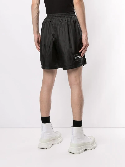 Shop We11 Done Logo Patch Track Shorts In Black