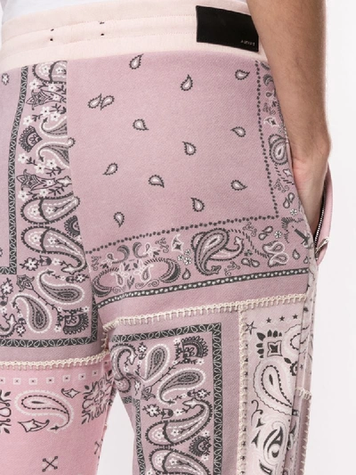 Shop Amiri Paisley Print Track Trousers In Pink