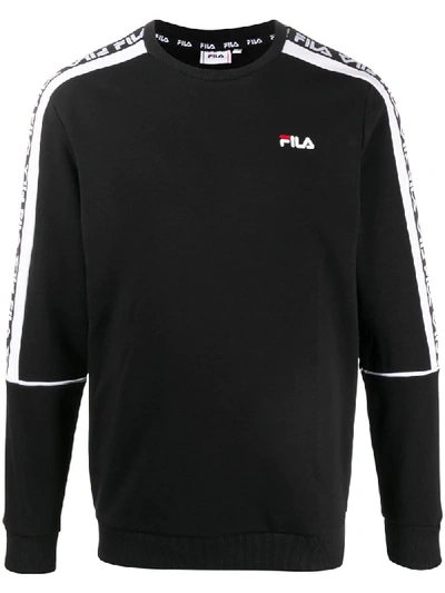 Shop Fila Logo-tape Sweatshirt In Black