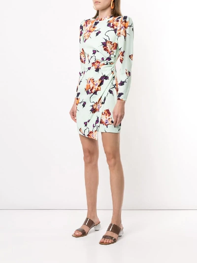 Shop A.l.c Floral-print Mini Dress In Green