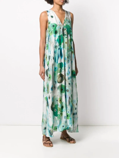 Shop Antonelli Abstract Floral Print Dress In Green