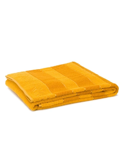 Shop Woolrich Striped Beach Towel In Yellow