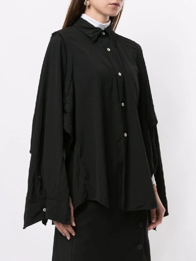 Shop Comme Des Garçons Oversized Fit Cut-out Detail Shirt In Black