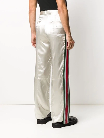 Shop Ambush Side-stripe Metallic Trousers In Neutrals