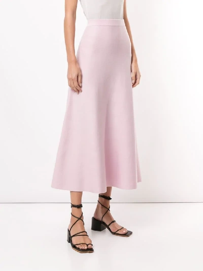 Shop Gabriela Hearst High-waisted Midi Skirt In Pink