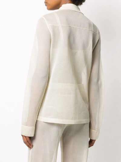 Shop Alanui Feather-trimmed Pyjama Shirt In Neutrals