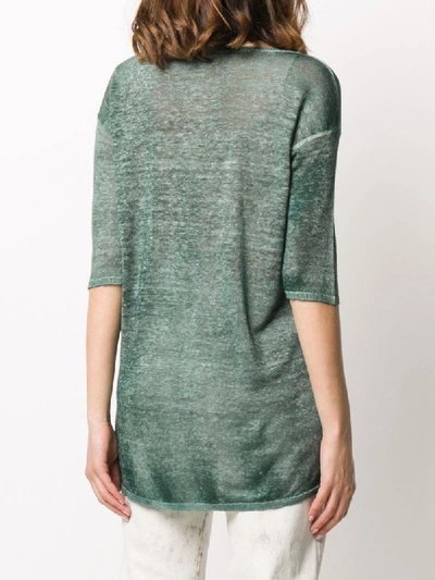 Shop Avant Toi Burnout Dolman Top In Green