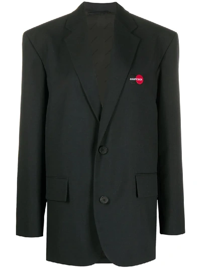 Shop Balenciaga Boxy Tailored Jacket In Black