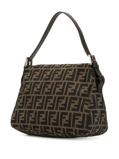 Pre-owned Fendi Zucca Print Mamma Baguette Shoulder Bag In Brown