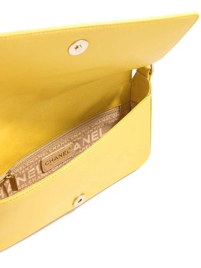 Pre-owned Chanel Choco Bar Shoulder Bag In Yellow