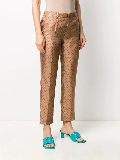 Shop Alberto Biani Polka Dot Print Trousers In Brown