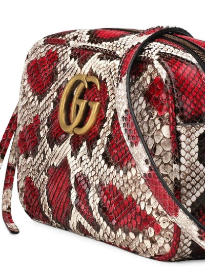 Shop Gucci Gg Marmont Small Shoulder Bag In Red