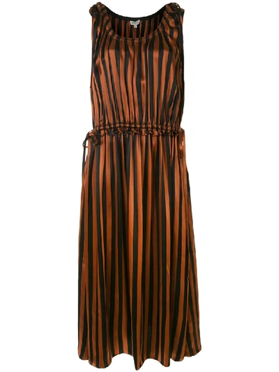Shop Kenzo Stripe-pattern Mid-length Dress In Brown