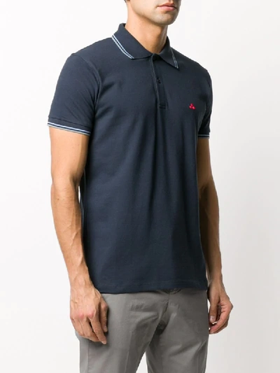 Shop Peuterey Embroidered Logo Polo Shirt In Blue