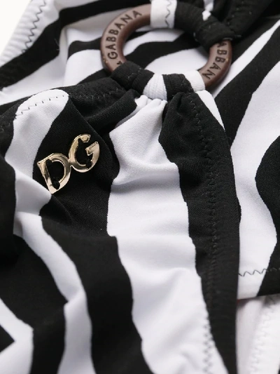 Shop Dolce & Gabbana Zebra Print Bikini In White