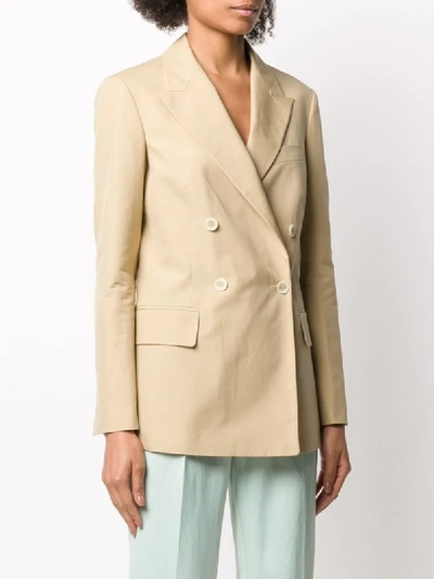 Shop Dondup Double-breasted Blazer In Neutrals