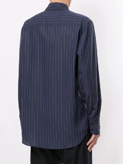 Shop Ernest W Baker Pinstripe Shirt In Blue