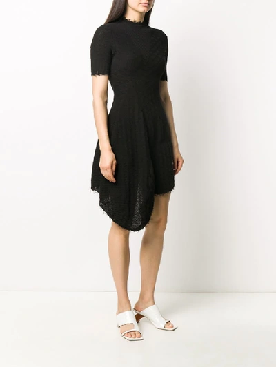 Shop Vejas Knitted Asymmetrical Dress In Black