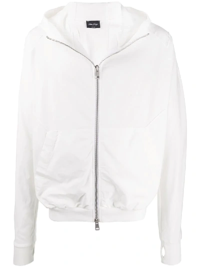 Shop Andrea Ya'aqov Zipped Panelled Sweatshirt In White