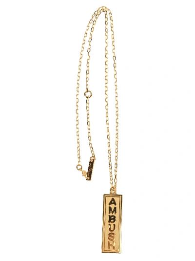 Shop Ambush Logo Charm Necklace In Gold