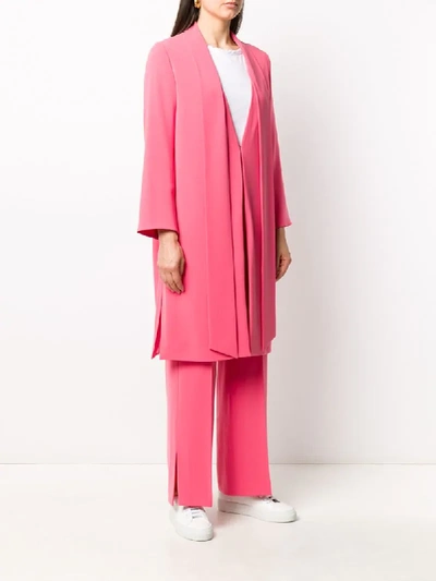Shop Alberto Biani V Neck Robe Coat In Pink